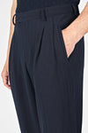 Double Pleated Wide-Fit Straight Trousers