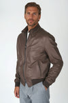 Washed Nappa Leather Bomber Jacket