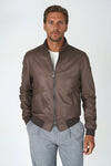 Washed Nappa Leather Bomber Jacket