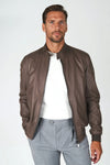 Washed Nappa Leather Bomber Jacket