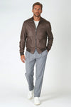 Washed Nappa Leather Bomber Jacket