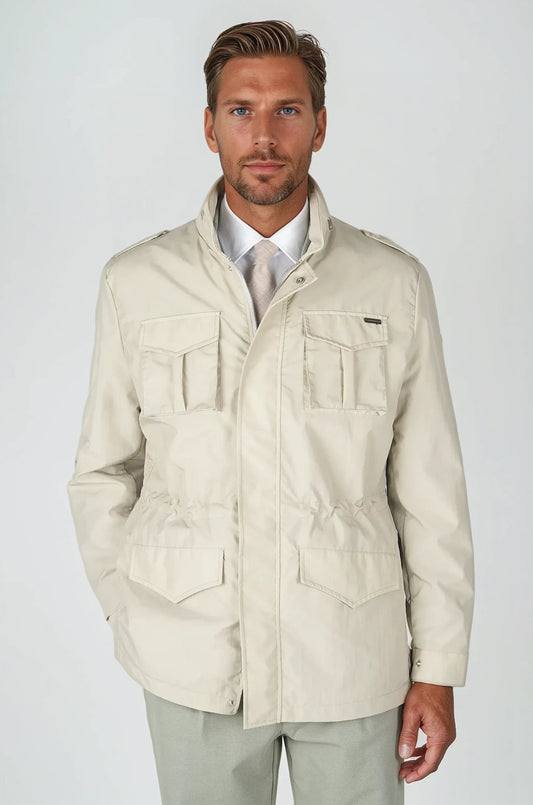 Unlined Field Jacket with concealed Hood