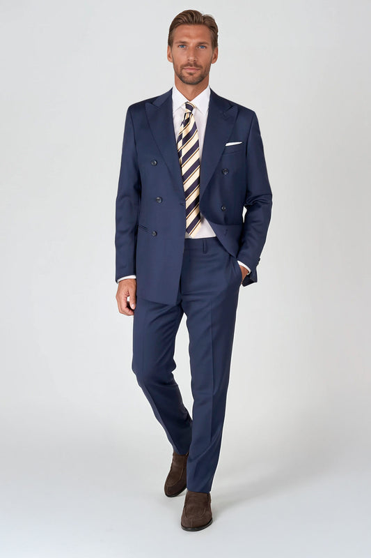 Lightweight stretch wool double-breasted suit