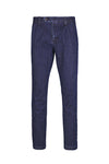 Denim pants with double pleats