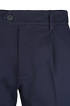 Jersey-twill pleated trousers