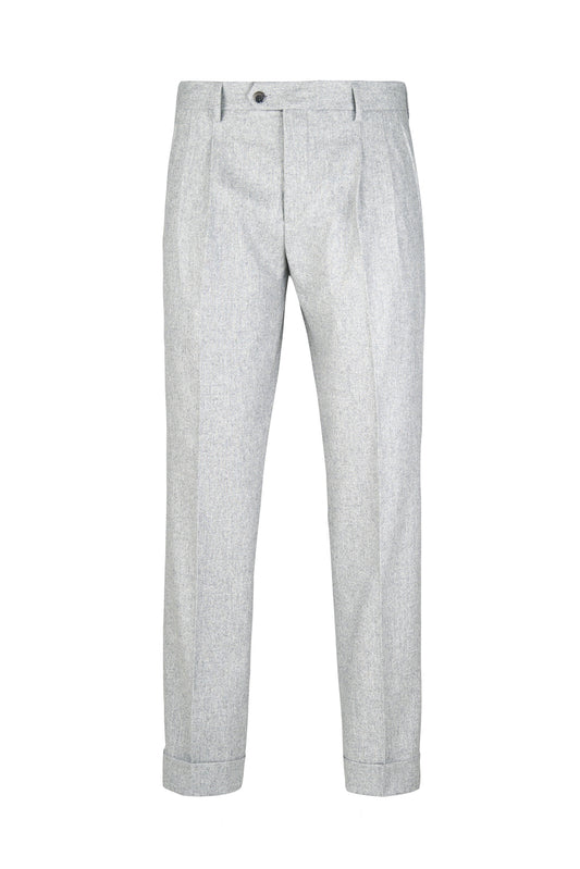 Double-pleat wool-cashmere trousers