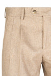 Double-pleat wool-cashmere trousers
