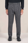 Wide-Leg Wool-stretch pleated trousers