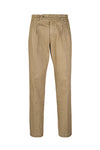 Washed denim trousers with pleats