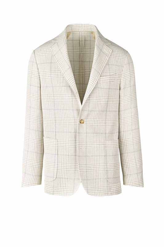 Single-Breasted Blazer in Linen & Silk Blend