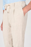 Pure Natural Linen Drawstring Trousers