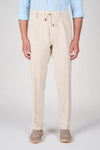 Pure Natural Linen Drawstring Trousers