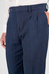 Herringbone Linen and Cotton Trousers