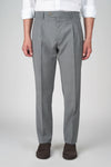 Bi-stretch wool mohair trousers with double pleats