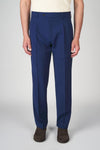 Bi-stretch wool mohair trousers with double pleats