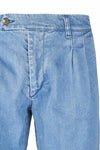 Double-Pleat Denim Trousers