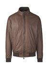 Washed Nappa Leather Bomber Jacket