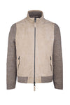 Suede & Knit Jacket with Detachable Quilted Vest