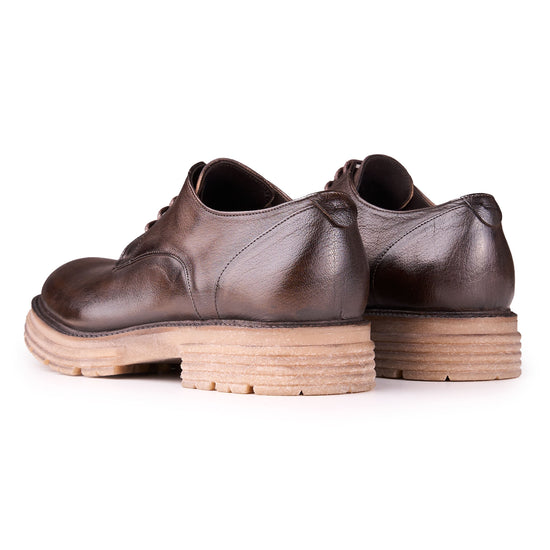Leather Derby Shoes with Lugged Sole - MONTEZEMOLO