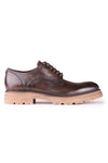 Leather Derby Shoes with Lugged Sole - MONTEZEMOLO