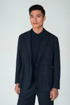Double-Breasted Unstructured Herringbone Blazer