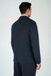 Double-Breasted Unstructured Herringbone Blazer