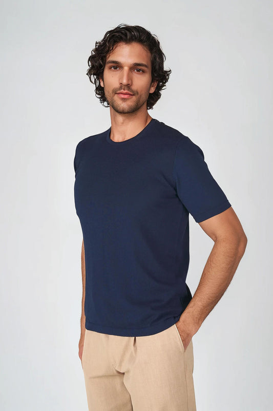 Pure crepe cotton T-shirt