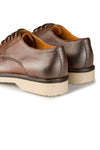 Textured Leather Lace-Up Derby Shoes