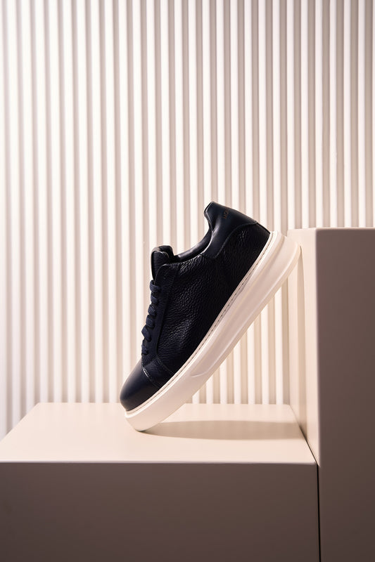 Pebbled Leather Sneakers with Extralight Sole