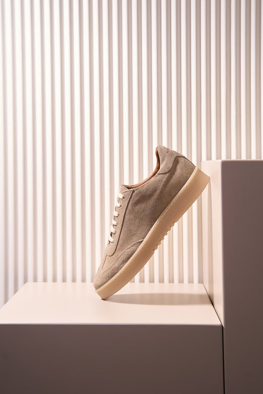 Suede Leather Sneakers with Rubber Sole