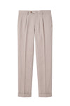 Stretch Wool Pleated Trousers