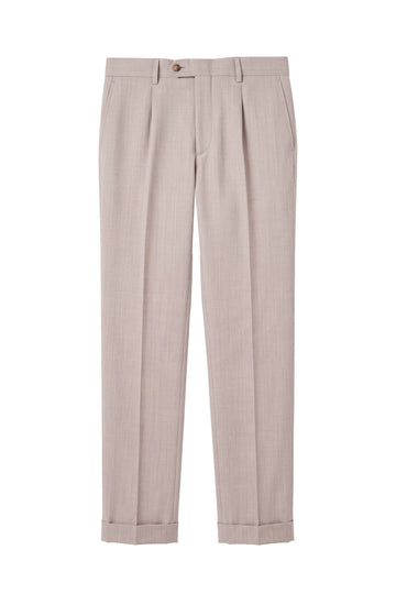 Stretch Wool Pleated Trousers