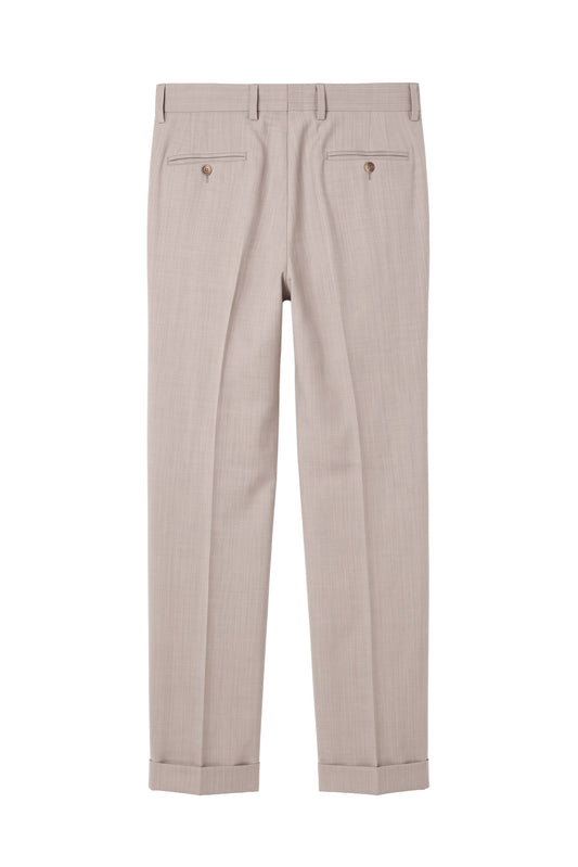 Stretch Wool Pleated Trousers