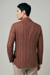 Unlined double-breasted blazer in linen, silk and wool - MONTEZEMOLO