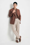 Unlined double-breasted blazer in linen, silk and wool - MONTEZEMOLO