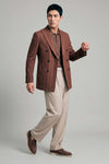 Unlined double-breasted blazer in linen, silk and wool - MONTEZEMOLO