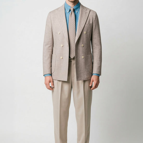 Pinstriped unlined double-breasted jersey blazer - MONTEZEMOLO