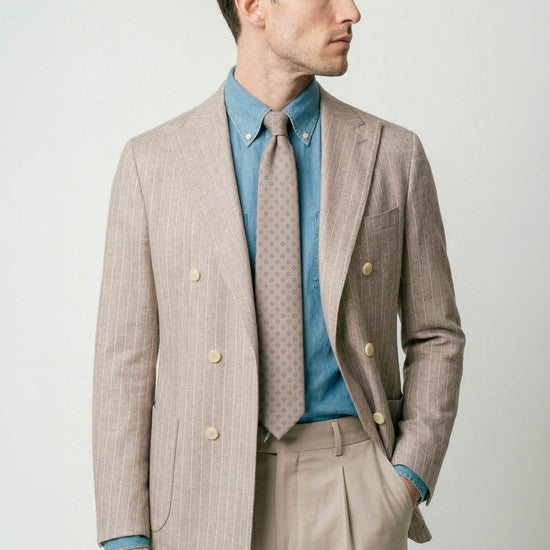 Pinstriped unlined double-breasted jersey blazer - MONTEZEMOLO