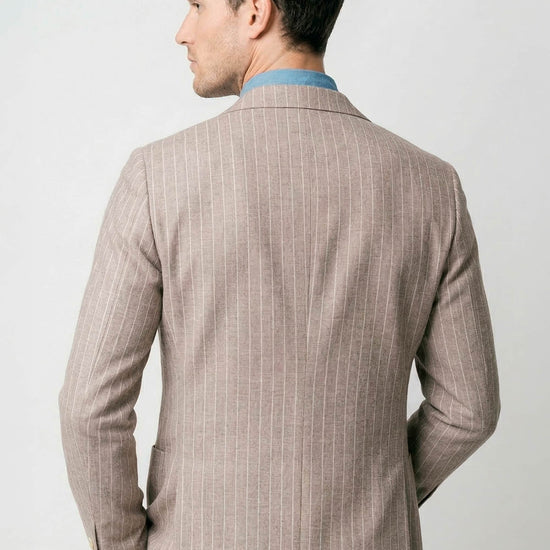 Pinstriped unlined double-breasted jersey blazer - MONTEZEMOLO