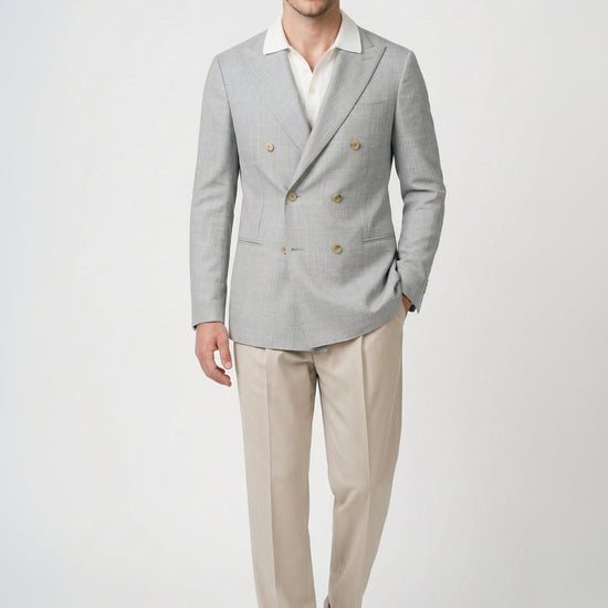 Unlined double-breasted jacket - Loro Piana® fabrics - MONTEZEMOLO
