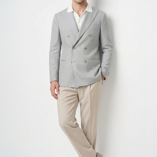 Unlined double-breasted jacket - Loro Piana® fabrics - MONTEZEMOLO