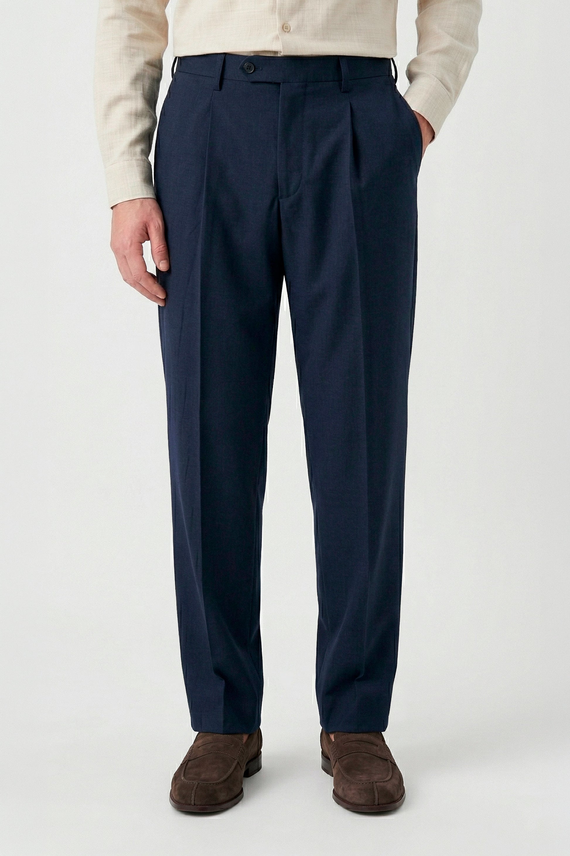 Bi-stretch wool tailored pleated trousers - MONTEZEMOLO