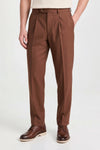 Bi-stretch wool tailored pleated trousers - MONTEZEMOLO
