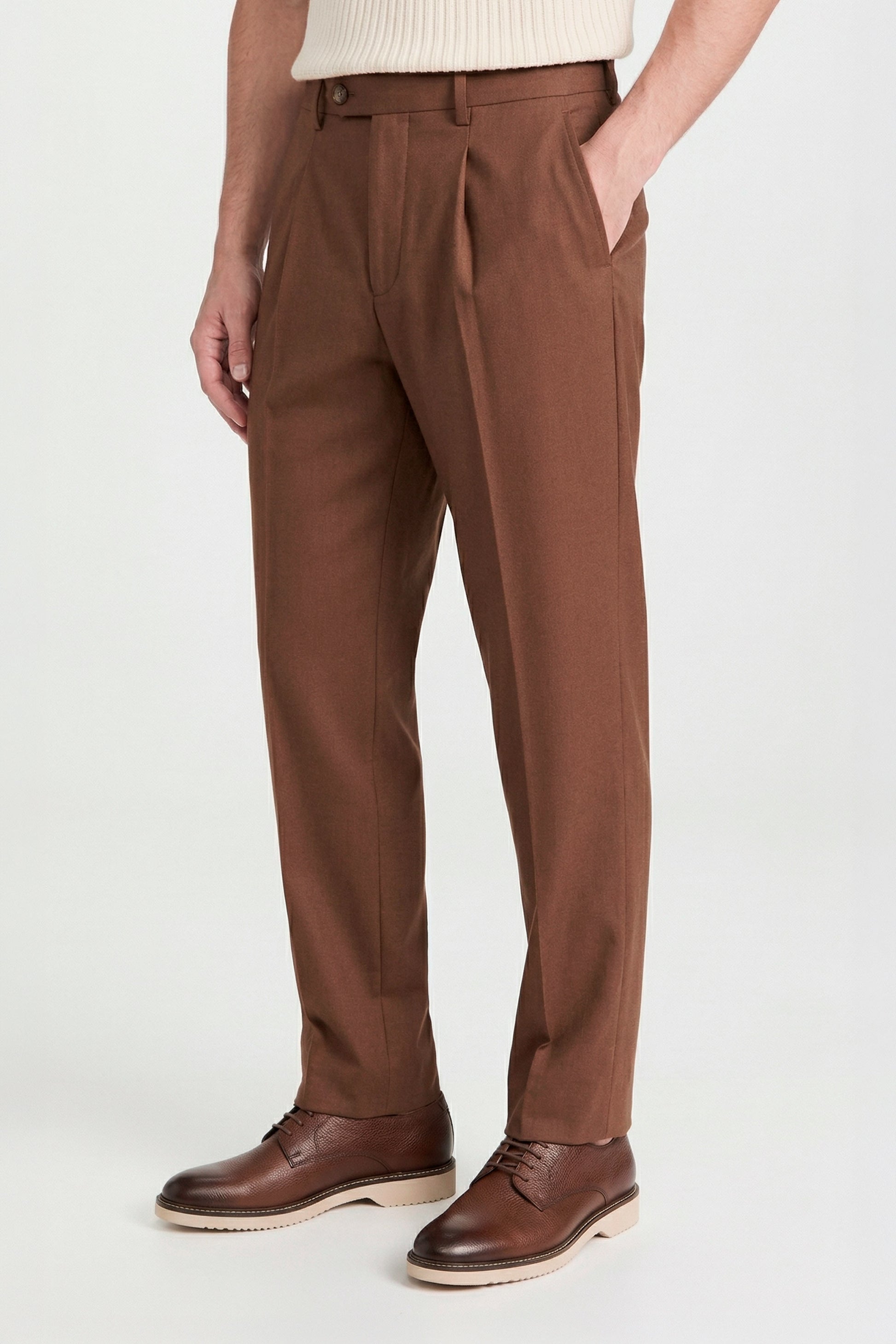 Bi-stretch wool tailored pleated trousers - MONTEZEMOLO