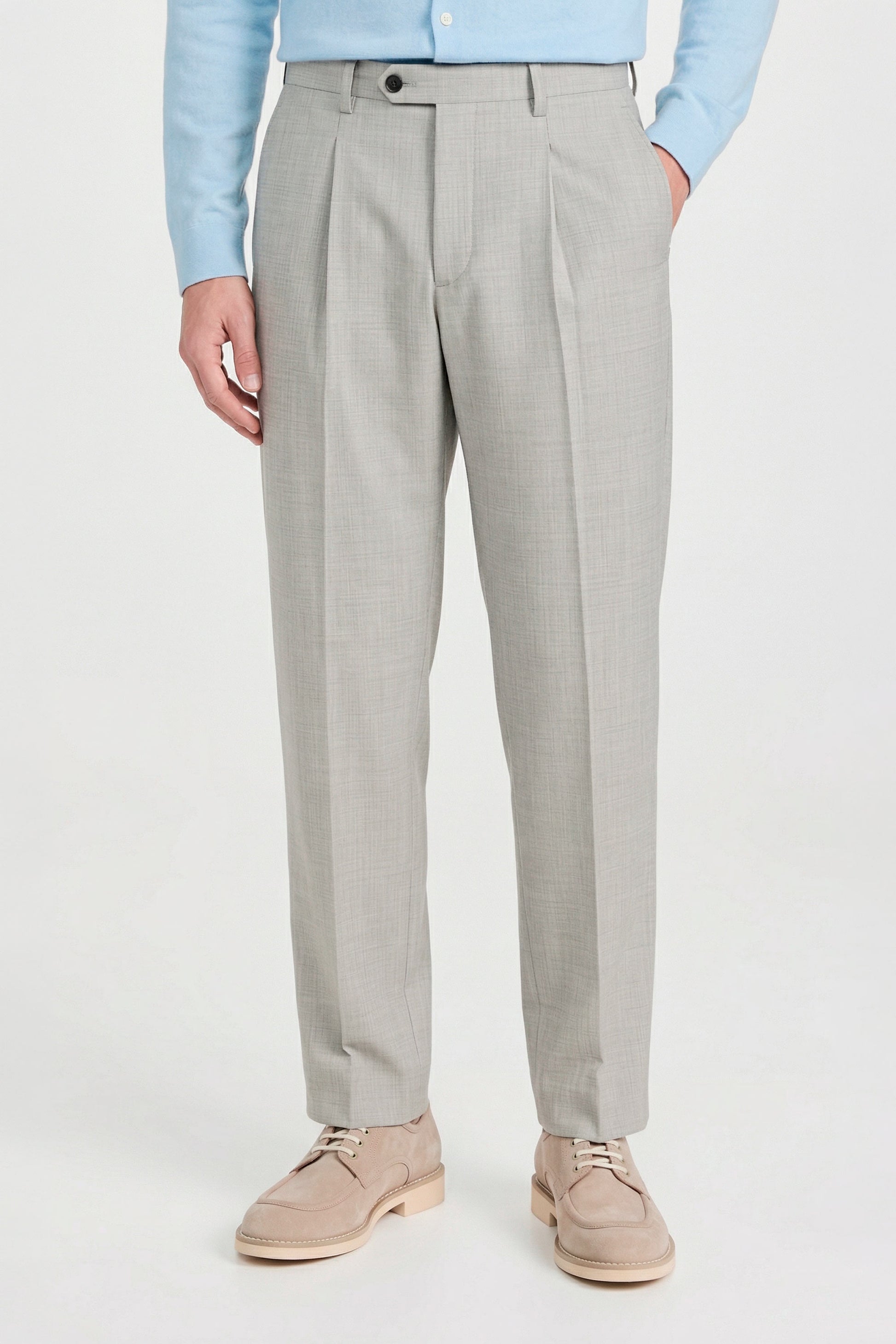 Bi-stretch wool tailored pleated trousers - MONTEZEMOLO