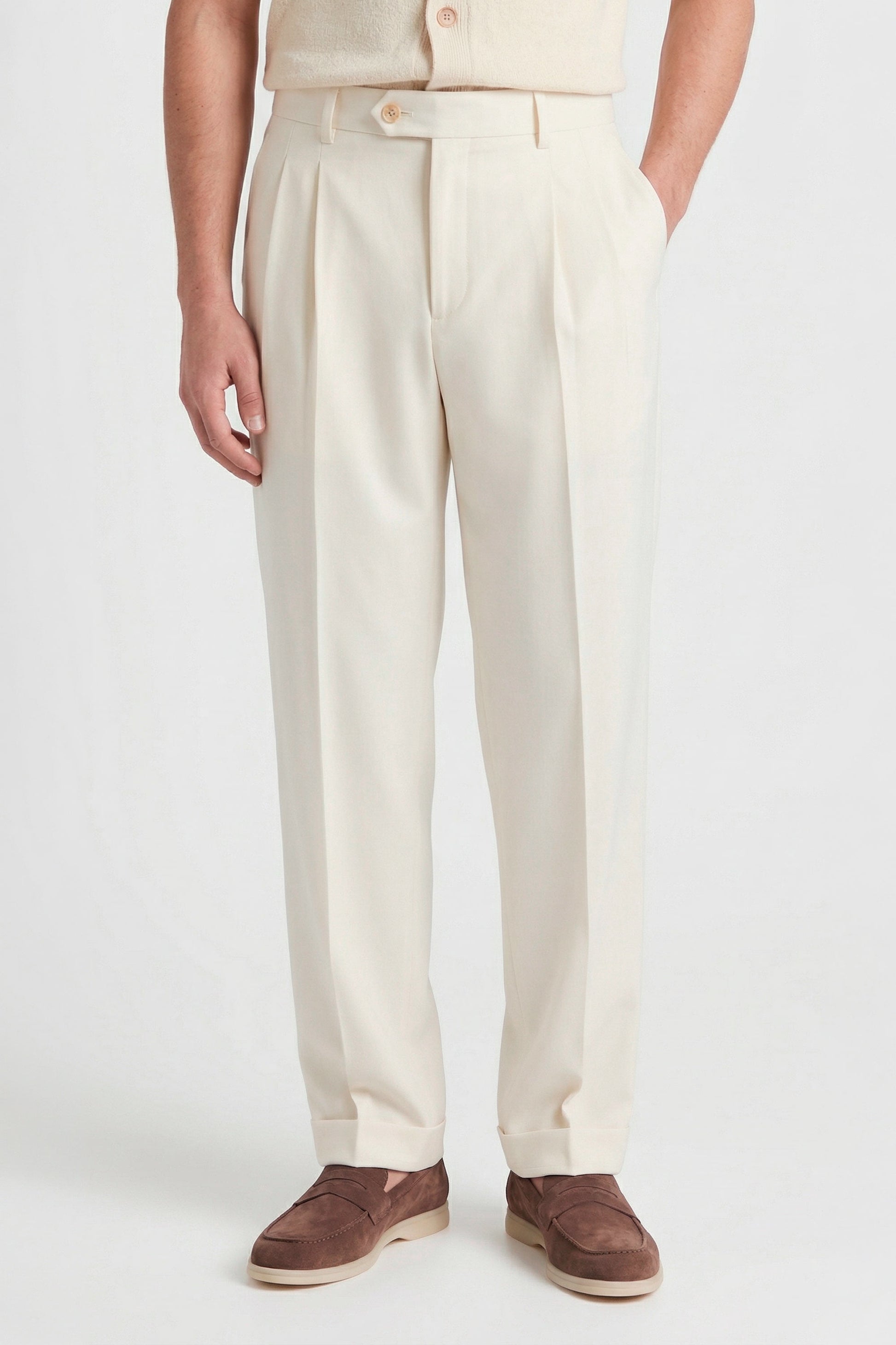Fresco wool double pleats trousers - MONTEZEMOLO