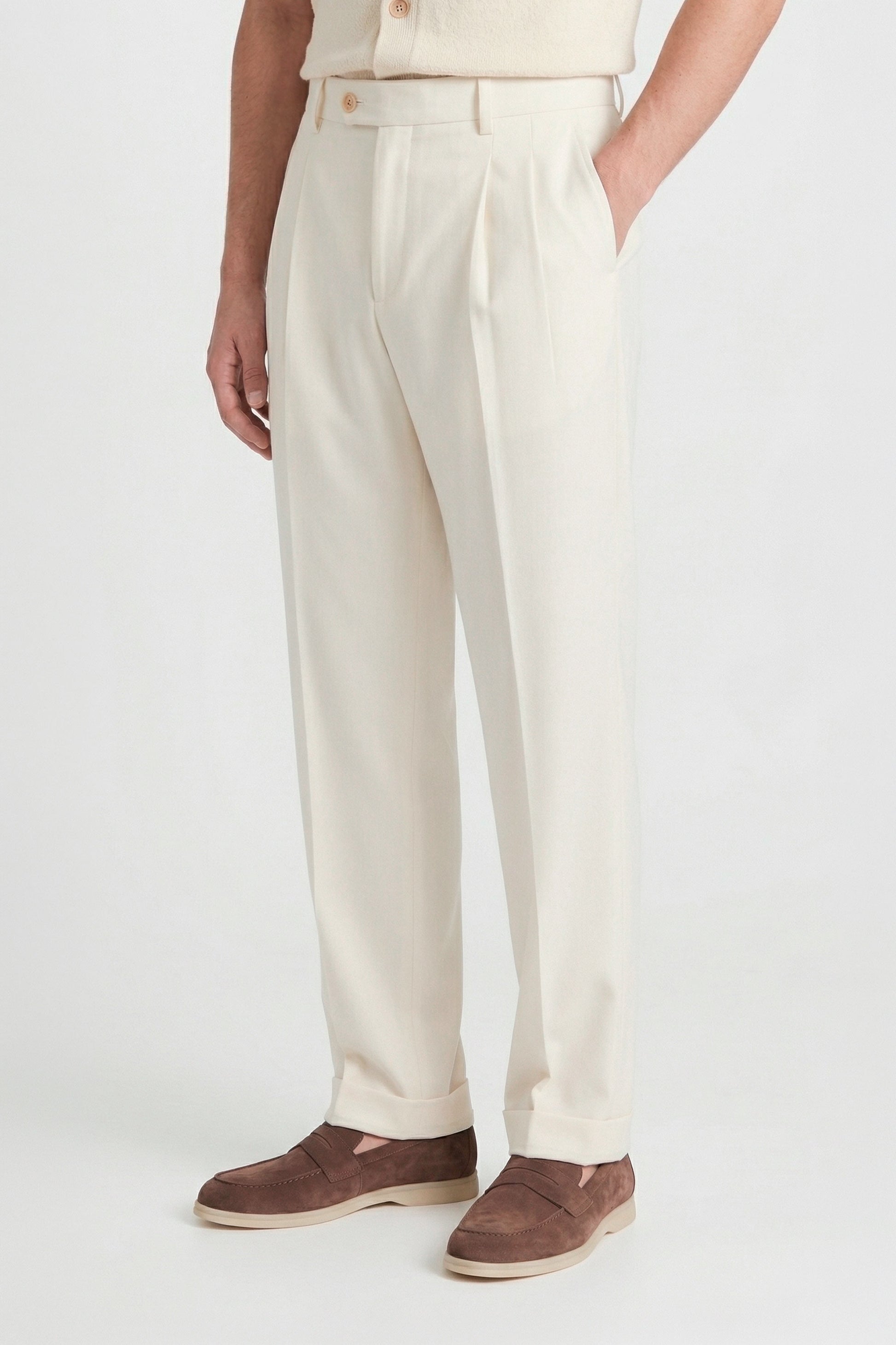 Fresco wool double pleats trousers - MONTEZEMOLO