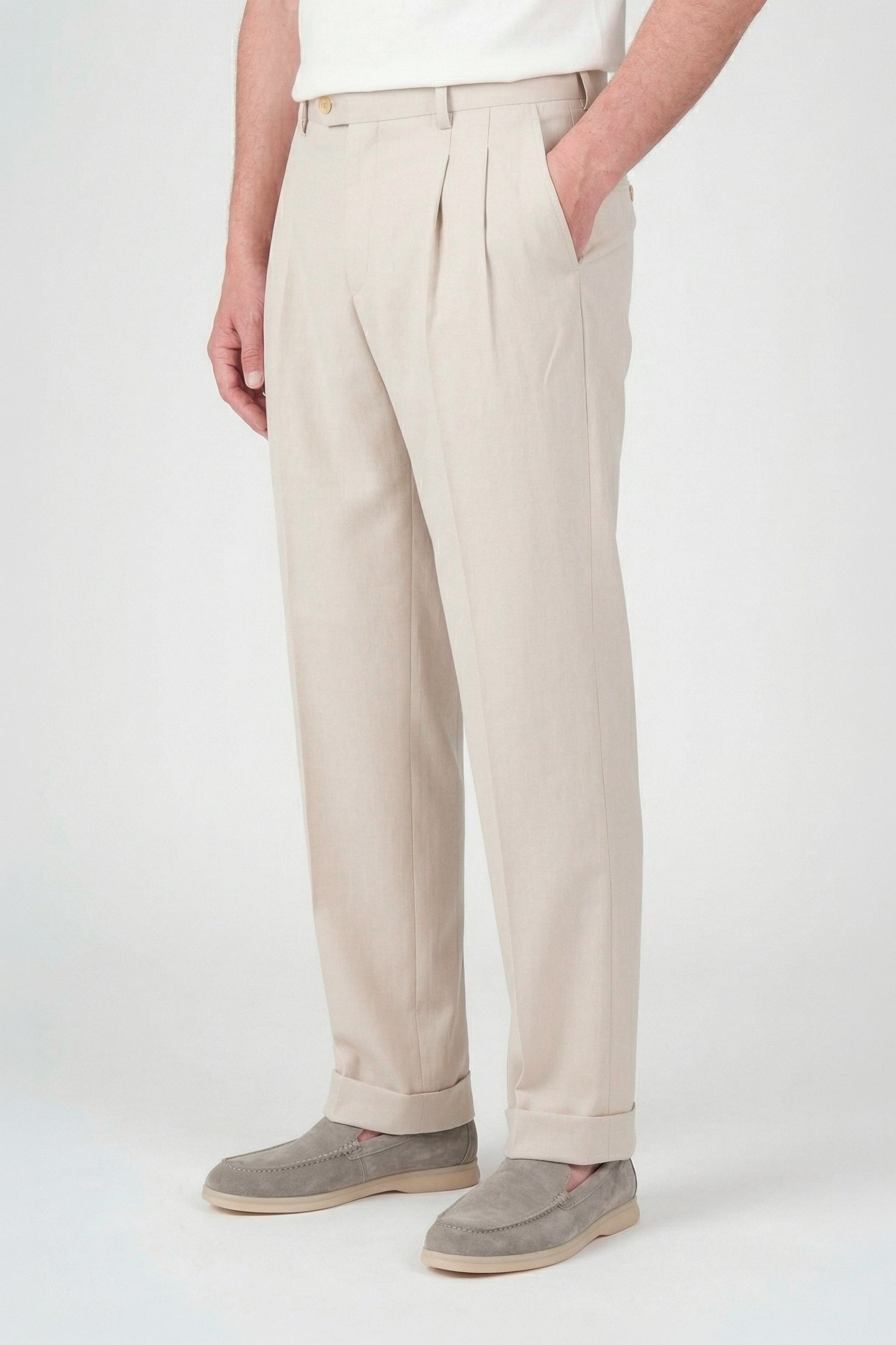 Fresco wool double pleats trousers - MONTEZEMOLO