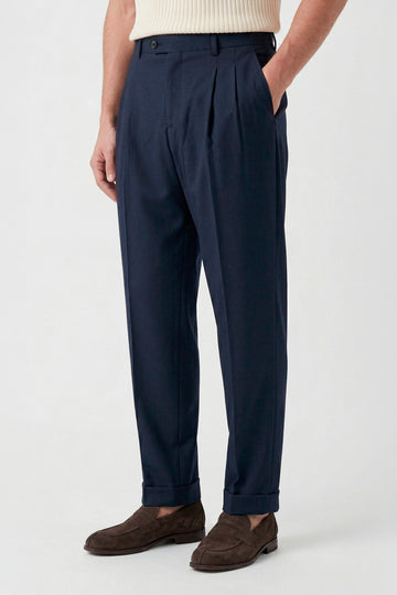 Fresco wool double pleats trousers - MONTEZEMOLO