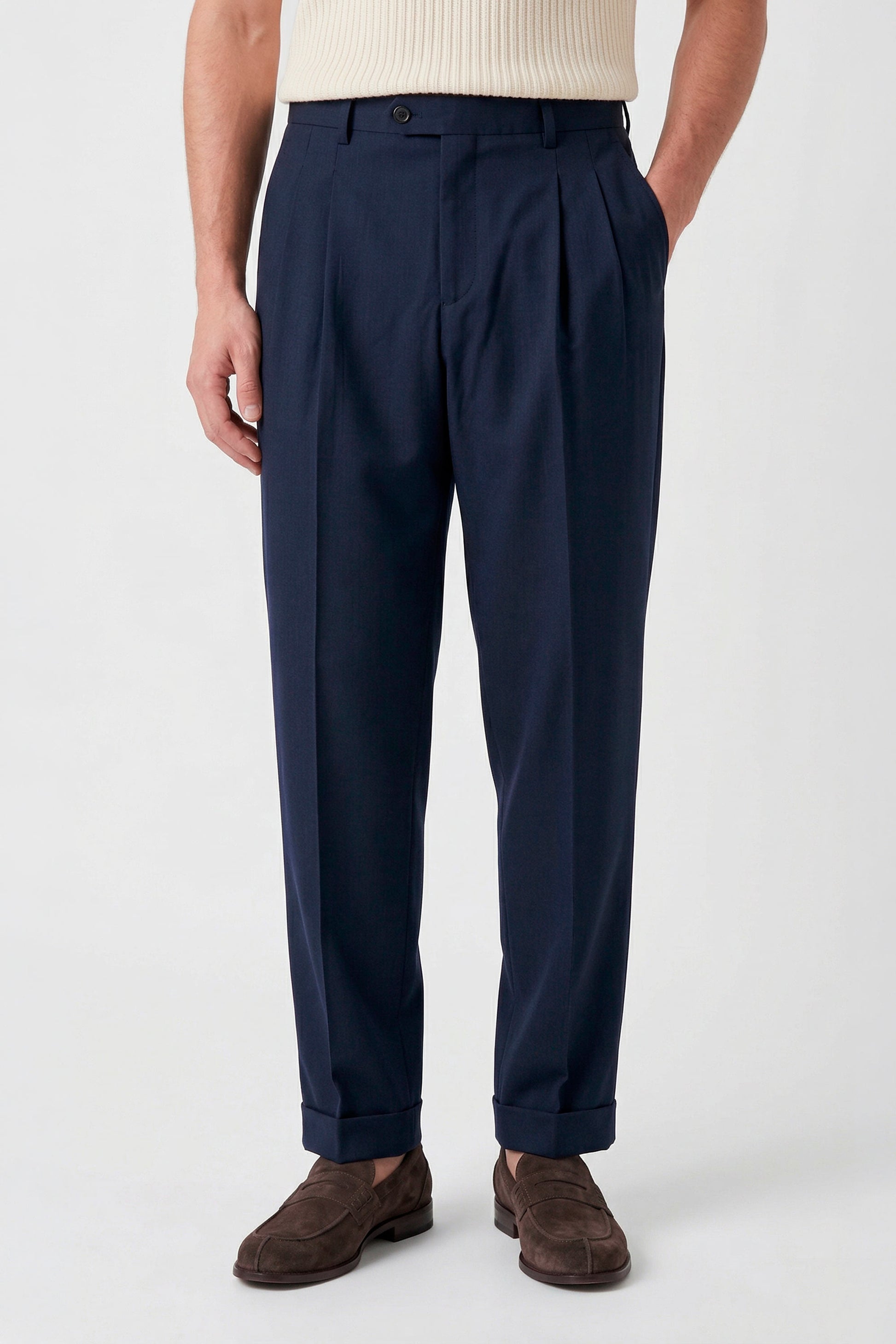 Fresco wool double pleats trousers - MONTEZEMOLO